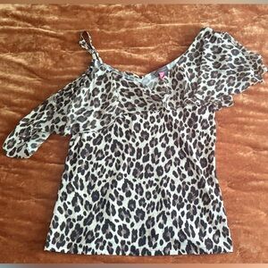 Vince Camuto brown / black / beige Blouse - leopard print - XS
